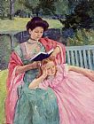 Auguste Reading to Her Daughter by Mary Cassatt